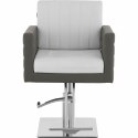 Fotel fryzjerski barberski kosmetyczny z podnóżkiem wys. 57-72 cm szaro - biały