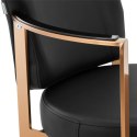 Fotel fryzjerski barberski kosmetyczny z podnóżkiem Physa NEWENT - czarny z różowym złotem