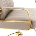 Fotel fryzjerski barberski kosmetyczny z podnóżkiem Physa STAUNTON - szary ze złotem