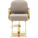 Fotel fryzjerski barberski kosmetyczny z podnóżkiem Physa STAUNTON - szary ze złotem