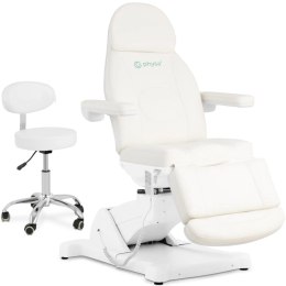 Fotel i krzesło kosmetyczne do masażu tatuażu spa 350 W białe - zestaw